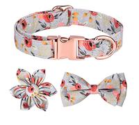 PETCUTE Collar de Perro con Flor y Pajarita,Collar para Perros y Mascotas con Hebilla de Metal,Arnés para Perro para Mascotas,Suave y Cómodo,Collares Ajustable para Perros Pequeños