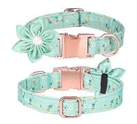 PETCUTE Collar de Perro con Flor y Pajarita,Collar para Perros y Mascotas con Hebilla de Metal,Arnés para Perro para Mascotas,Suave y Cómodo,Collares Ajustable para Perros Pequeños