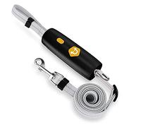 PETCUTE Correa para Perros Resistente, Correa de Nylon Reflectantes para Mascota Pequeño Mediano con Bloqueo/Esbloqueo con un Botón(Máxima 30Kg),Correa con Mango Ergonómico y Antideslizante Negro