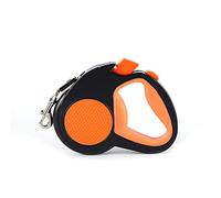 PETCUTE Correa Perro Extensible medianos y pequeño, Cuerda para Perros retractil, Nylon Fuerte Cinta Adecuado para Perros de hasta 20kg, Fácil Bloqueo y Freno y manija Antideslizante Naranja 5M
