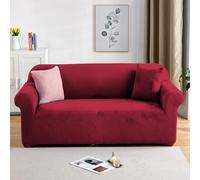 PETCUTE Fundas para sofá elásticas Cubre Sofa Fundas de sofá Terciopelo de 3 plazas sofá Fundas de Grueso Vino Rojo