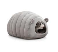 PETCUTE Cueva Lavable para Gato,Cama Tipo Cueva para Gatos,Suave Felpa Cálida Camas para Mascotas,Cama para Gatos de Interior con Cojín Extraíble