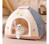 PETCUTE Cueva para Gatos,Cama Tipo Cueva para Perros Pequeños,Caseta para Gatos con Cojín Extraíble y Lavable, Suave y Cómod,Caseta para Mascotas con Base Antideslizante,Rosa,L