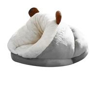 PETCUTE Cuevas y casas suaves para mascotas, saco de dormir lavable para cachorros con parte inferior antideslizante, cama nido de cueva para mascotas, cama súper cálida y acogedora para perros, gatos