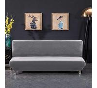 PETCUTE Funda de sofá elástica sin reposabrazos Funda de sofá Cama Fundas de Clic clac Gris