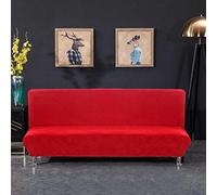 PETCUTE Funda de sofá elástica sin reposabrazos Funda de sofá Cama Fundas de Clic clac Rojo