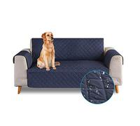 PETCUTE Funda de Sofá Impermeable para Perros y Gatos, Cubierta Acolchada Antideslizante,Universal,Funda para Sofá,Protector Lavable contra Arañazos y Manchas Azul Oscuro 3 plazas