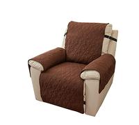 PETCUTE Fundas de Silla Reclinables Impermeables,Reversible,Funda para Silla Relax,Funda de Asiento Reclinable Lavable con Correas Elásticas para Niños, Perros, Mascotas,Café