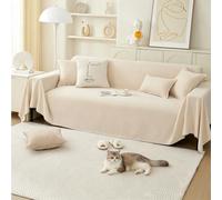 PETCUTE Fundas de Sofa, Protector Funda Sofa Cómodo y Suave, Fundas Sofá 1/2/3 Plazas,Universal, Reversible,Funda Sofas Gatos y Perros Mascotas,Cubierta Protectora de Sofá,Beige,180 * 280cm
