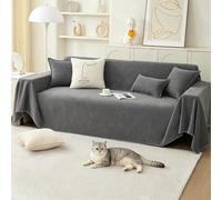 PETCUTE Fundas de Sofa, Protector Funda Sofa Cómodo y Suave, Fundas Sofá 1/2/3 Plazas,Universal, Reversible,Funda Sofas Gatos y Perros Mascotas,Cubierta Protectora de Sofá,Gris Oscuro,180 * 150cm