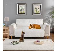 PETCUTE Fundas para sofá 2 Plazas Acolchadas Cubre Sofa Dos plazas Protector sofás para Perros Fundas Sofa Beige