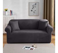PETCUTE Fundas para sofá elásticas Cubre Sofa Fundas de sofá Terciopelo de 2 plazas sofá Fundas de Grueso Gris Oscuro