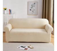 PETCUTE Fundas para sofá elásticas Cubre Sofa Fundas de sofá Terciopelo de 3 plazas sofá Fundas de Grueso Beige