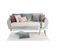 PETCUTE Fundas Sofa Chaise Longue Cubre Sofa Acolchado Fundas para Sofa sin Brazos Antideslizante Blanco Crema 110X160cm