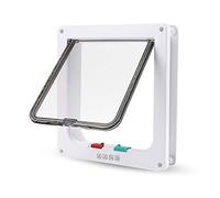 PETCUTE Gateras Puerta Magnética Puerta para Mascotas Manual de 4 vías de Bloqueo Puerta Gato y Perro