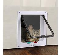 PETCUTE Gateras Puertas para Gatos Puerta para Mascotas Manual de 4 vías de Bloqueo Puerta Gato y Perro