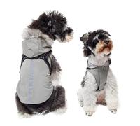 PETCUTE Impermeable para Perros con Arnés,Ajustable Chubasquero de Perro con Capucha,Impermeable para Mascotas con Tira Reflectante para Perros Pequeñas y Medianas,Ropa para Perros Pequeños