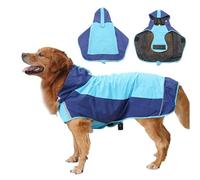 PETCUTE Impermeable para Perros con Capucha y Collar Agujero,Ultra-Light Chaqueta de Lluvia para Perros con Tiras Reflectoras,Chaqueta para Cachorro con Capucha Resistente al Agua para Perros Pequeño