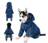 PETCUTE Impermeables para Perros Mascotas,Reflectante,Chubasquero de Perro con Ajustable Cordón y Collar Agujero,Chaqueta para Cachorro con Capucha Resistente al Agua para Perro Pequeño Medianos