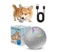 PETCUTE Juguetes Interactivos para Perros,Pelota Inteligente para Mascotas con Luces LED,2 Modos,Duradera y Automática,Pelota Perro Interactivo para Gatos y Perros,Recargable por USB,Gris