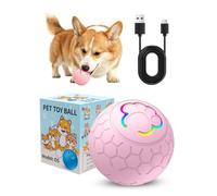 PETCUTE Juguetes Interactivos para Perros,Pelota Inteligente para Mascotas con Luces LED,2 Modos,Duradera y Automática,Pelota Perro Interactivo para Gatos y Perros,Recargable por USB,Rosa