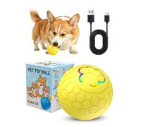 PETCUTE Juguetes Interactivos para Perros,Pelota Inteligente para Mascotas con Luces LED,2 Modos,Duradera y Automática,Pelota Perro Interactivo para Gatos y Perros,Recargable por USB,Amarillo