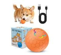 PETCUTE Juguetes Interactivos para Perros,Pelota Inteligente para Mascotas con Luces LED,2 Modos,Duradera y Automática,Pelota Perro Interactivo para Gatos y Perros,Recargable por USB,Naranja