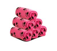 PETCUTE Manta para Perros,6 Piezas de Paquete Manta Suave y Cálida para Mascotas con Estampado de Patas,Mantas Lavable para Perros Pequeño y Medianos(100 * 70cm)