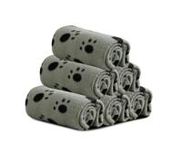 PETCUTE Manta para Perros,6 Piezas de Paquete Manta Suave y Cálida para Mascotas con Estampado de Patas,Mantas Lavable para Perros Pequeño y Medianos(100 * 70cm)