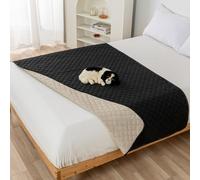 PETCUTE Mantas para Camas para Perros,Mantas Impermeables para Perros para Cama con Fondo Antideslizante,Lavable Funda para Cama de Perro,Protector de Muebles para Niños,Perro,Negro,75 * 180CM