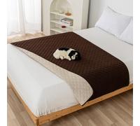 PETCUTE Mantas para Camas para Perros,Mantas Impermeables para Perros para Cama con Fondo Antideslizante,Lavable Funda para Cama de Perro,Protector de Muebles para Niños,Perro,Café,210 * 210CM