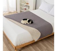 PETCUTE Mantas para Camas para Perros,Mantas Impermeables para Perros para Cama con Fondo Antideslizante,Lavable Funda para Cama de Perro,Protector de Muebles para Niños,Perro,Gris Claro,170 * 210CM