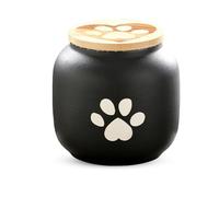 PETCUTE Mini Urnas de Cremación para Cenizas de Perros y Gatos,Urnas de Mascotas para Cenizas de Perros,Urna de Cerámica para Perro,Urna Funerarias para Mascotas,Negro,500ml