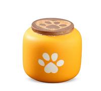 PETCUTE Mini Urnas de Cremación para Cenizas de Perros y Gatos,Urnas de Mascotas para Cenizas de Perros,Urna de Cerámica para Perro,Urna Funerarias para Mascotas,Amarillo,180ml