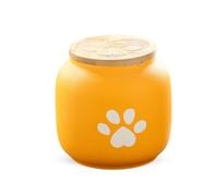PETCUTE Mini Urnas de Cremación para Cenizas de Perros y Gatos,Urnas de Mascotas para Cenizas de Perros,Urna de Cerámica para Perro,Urna Funerarias para Mascotas,Amarillo,500ml