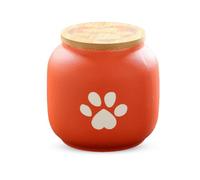 PETCUTE Mini Urnas de Cremación para Cenizas de Perros y Gatos,Urnas de Mascotas para Cenizas de Perros,Urna de Cerámica para Perro,Urna Funerarias para Mascotas,Naranja Rojo,500ml