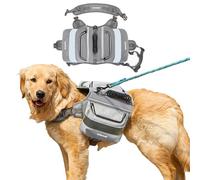 PETCUTE Mochila con Arnés para Perro,Impermeable Mochilas para Perros con Bandas Reflectantes,Mochila de Senderismo para Mascotas con Bolsillos de Almacenamiento,para Senderismo, Viajes,Camping