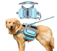 PETCUTE Mochila con Arnés para Perro,Impermeable Mochilas para Perros con Bandas Reflectantes,Mochila de Senderismo para Mascotas con Bolsillos de Almacenamiento,para Senderismo, Viajes,Camping