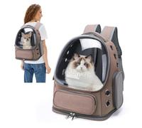 PETCUTE Mochila de Burbujas Duradera para Mascotas,Mochila para Gatos con Almohadilla extraíble,Mochila para Perros y Gatos con Correa de Seguridad Interior,Portador De Mascotas para Viajes Senderismo