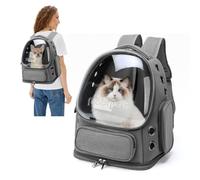 PETCUTE Mochila de Burbujas Duradera para Mascotas,Mochila para Gatos con Almohadilla extraíble,Mochila para Perros y Gatos con Correa de Seguridad Interior,Portador De Mascotas para Viajes Senderismo