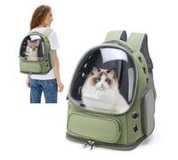 PETCUTE Mochila de Burbujas Duradera para Mascotas,Mochila para Gatos con Almohadilla extraíble,Mochila para Perros y Gatos con Correa de Seguridad Interior,Portador De Mascotas para Viajes Senderismo