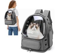 PETCUTE Mochila de Burbujas Duradera para Mascotas,Mochila para Gatos con Almohadilla extraíble,Mochila para Perros y Gatos con Correa de Seguridad Interior,Portador De Mascotas para Viajes Senderismo