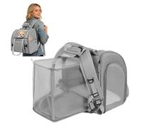 PETCUTE Mochila Extensible para Gatos, Portátil y Plegable,Mochila Transportadora para Mascotas,hasta 5 Kg,Transpirable y Ligera,Transportín para Perros con Arnés Interno y Alfombrilla Extraíble