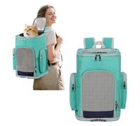 PETCUTE Mochila Gato,Mochila Transportin Perro Plegable para Gatos y Perros Pequeños,Mochila Transpirable Transportín Gato con Colchón Suave,Correa de Hombro Ajustable, Ideal para Viajes