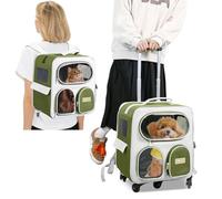 PETCUTE Mochila para Gatos con Ruedas,Mochila Plegable para Perros con Bolsillos,Multifuncional,Transpirable Mochila Transportin Gato para Mascotas,para Perros y Gatos de hasta 9kg,para Viajes