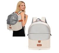 PETCUTE Mochila para Gatos de Malla Transpirable,Mochila Transportadora Extensible para Perros Pequeños con Alfombrilla Extraíble y Arnés Interno,Ideal para Viajes, Senderismo y Acampadas