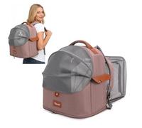 PETCUTE Mochila para Gatos de Malla Transpirable,Mochila Transportadora Extensible para Perros Pequeños con Alfombrilla Extraíble y Arnés Interno,Ideal para Viajes, Senderismo y Acampadas