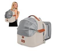 PETCUTE Mochila para Gatos de Malla Transpirable,Mochila Transportadora Extensible para Perros Pequeños con Alfombrilla Extraíble y Arnés Interno,Ideal para Viajes, Senderismo y Acampadas