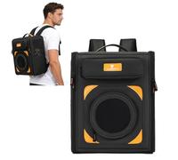 PETCUTE Mochila para Gatos, Mochila para Perros Plegable y Transpirable con Correa de Seguridad Interior,Bolsa de Transporte Portátil para Perros,Ideal para Viajes Senderismo y Camping,Negro