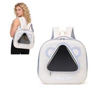 PETCUTE Mochila para Gatos,Mochilas Transpirable para Mascotas,Bolsa de Transporte Portátil para Perros con Ventana Transparente,Mochila Cápsula Espacial para Senderismo,Paseos,Azul